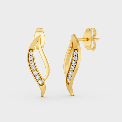 GLI Certified 0.14 Ct TW Round-Cut Lab-Grown Diamond Stud Earrings In 18K Yellow Gold
