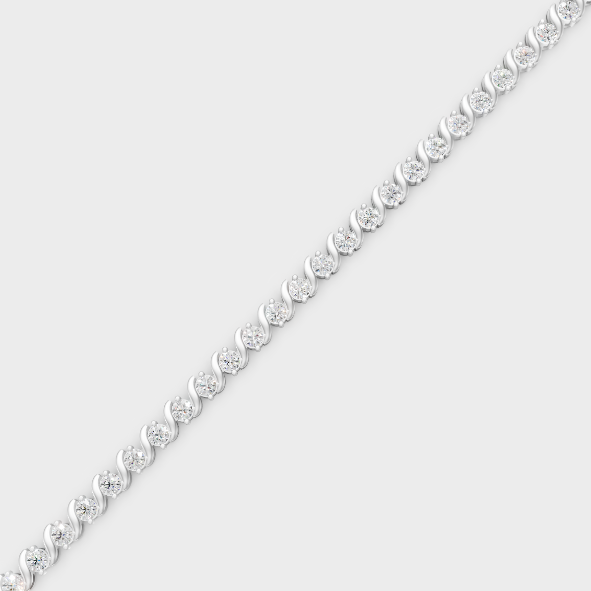Luxury Round Diamond Bracelet White Gold Jewelry