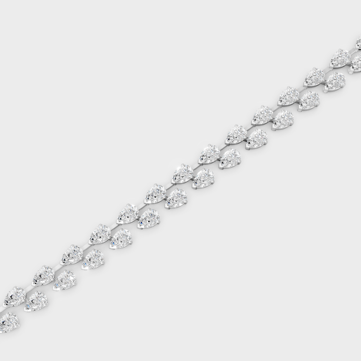 26.52 Carat Pear Cut Lab-Grown Diamond Bracelet | Certified | Hallmark Gold & Platinum