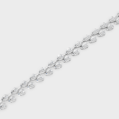 26.52 Carat Pear Cut Lab-Grown Diamond Bracelet | Certified | Hallmark Gold & Platinum