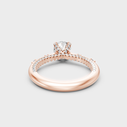 Blush Rose Gold Ring With Hallmarked Round Lab-Grown Diamond Detail