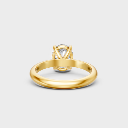 Yellow Gold Oval-Cut Lab-Grown Diamond Ring For Ethical Luxury