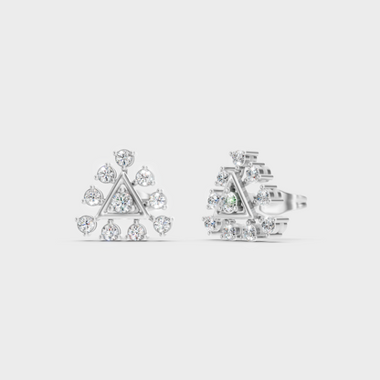 GLI Certified 0.76 Ct TW Round-Cut Lab-Grown Diamond Stud Earrings In 14K White Gold