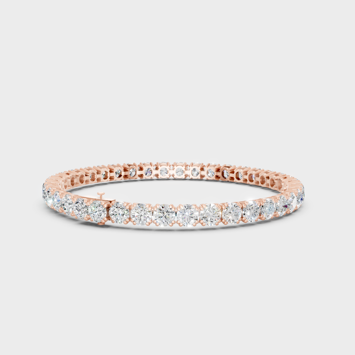 Premium Round Diamond Tennis Bracelet Rose Gold