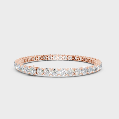 Premium Round Diamond Tennis Bracelet Rose Gold