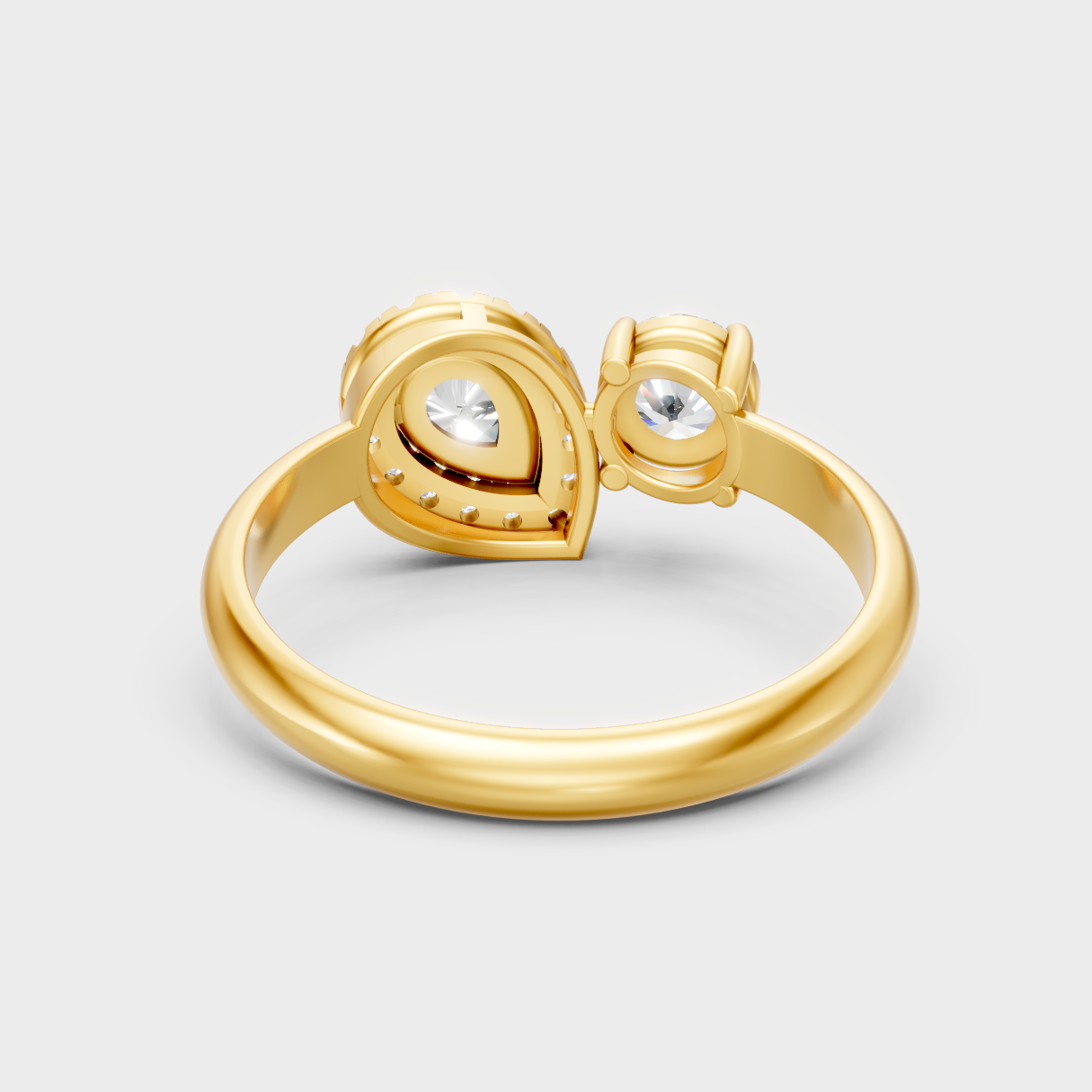Premium Yellow Gold Jewelry Showcasing Pear Lab Diamond Halo Design