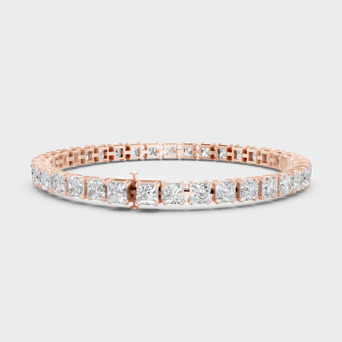 Premium Princess Diamond Tennis Bracelet Rose Gold