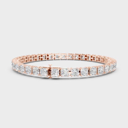 Premium Princess Diamond Tennis Bracelet Rose Gold