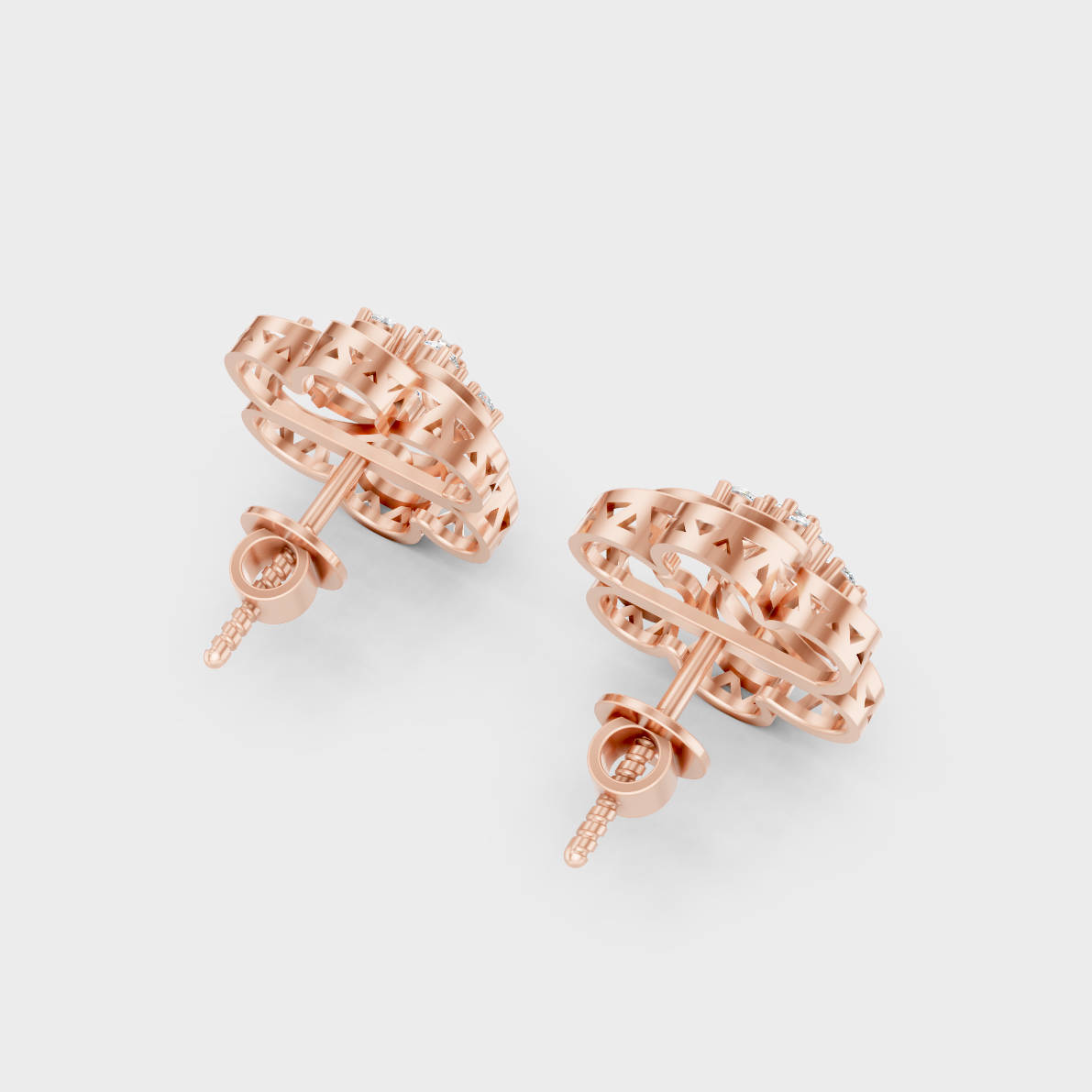 Blush Rose Gold Round Lab Diamond Studs For Sophisticated Sustainable Luxury