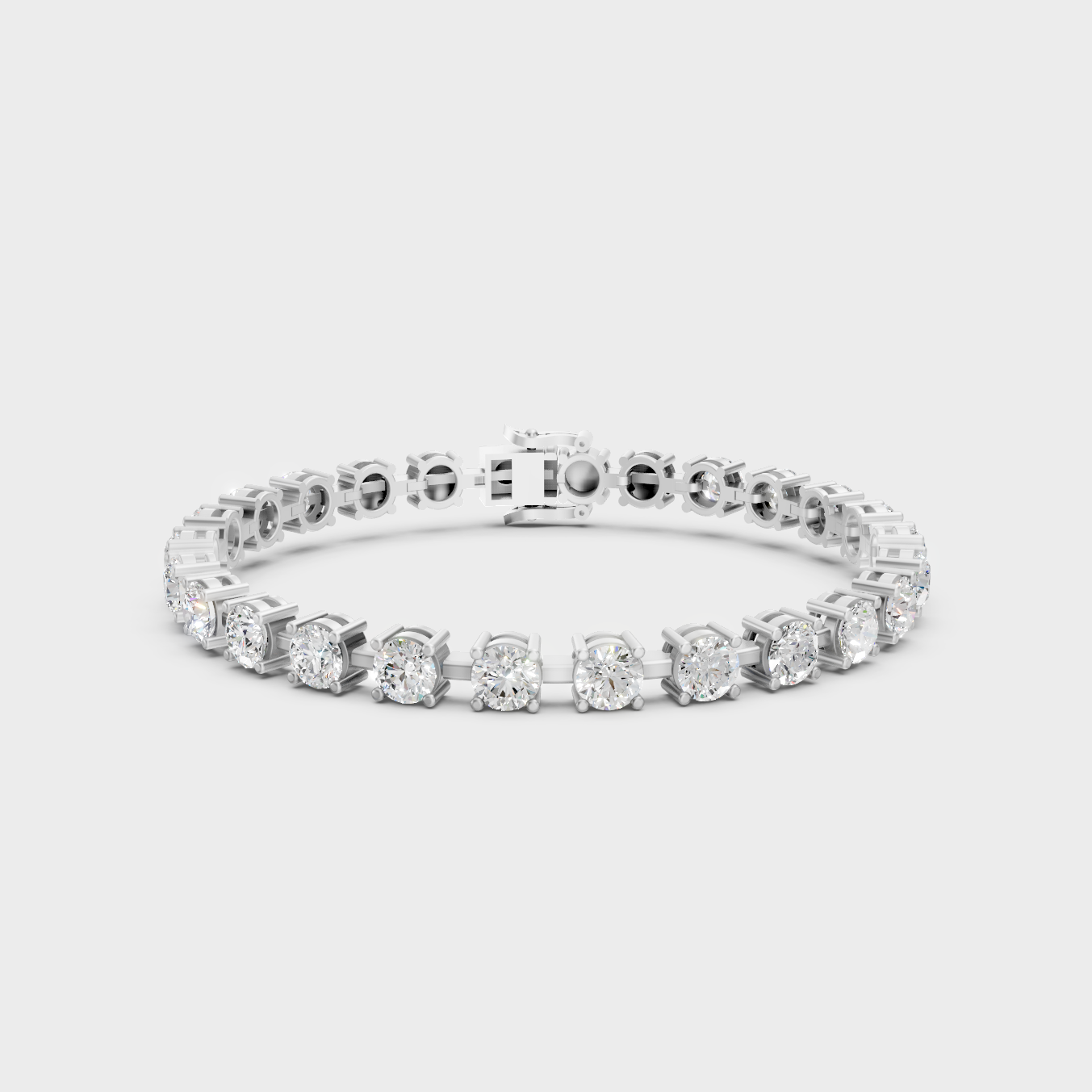 10.5 Ct Round Cut Lab-Grown Diamond Tennis Bracelet White Gold