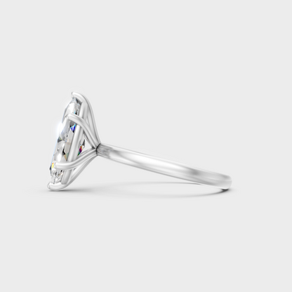 White Gold Marquise-Shaped Lab-Grown Diamond Ring For Sophisticated Ethical Luxury