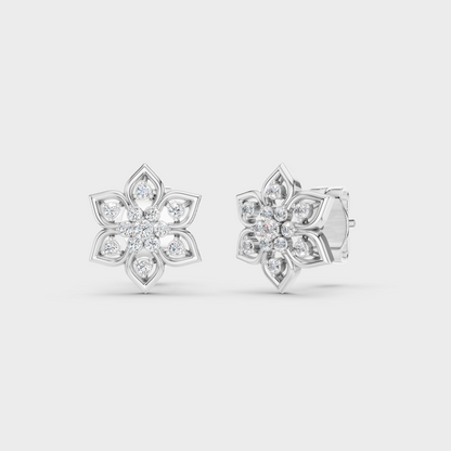 GLI Certified 0.14 Ct TW Round-Cut Lab-Grown Diamond Stud Earrings In 14K White Gold