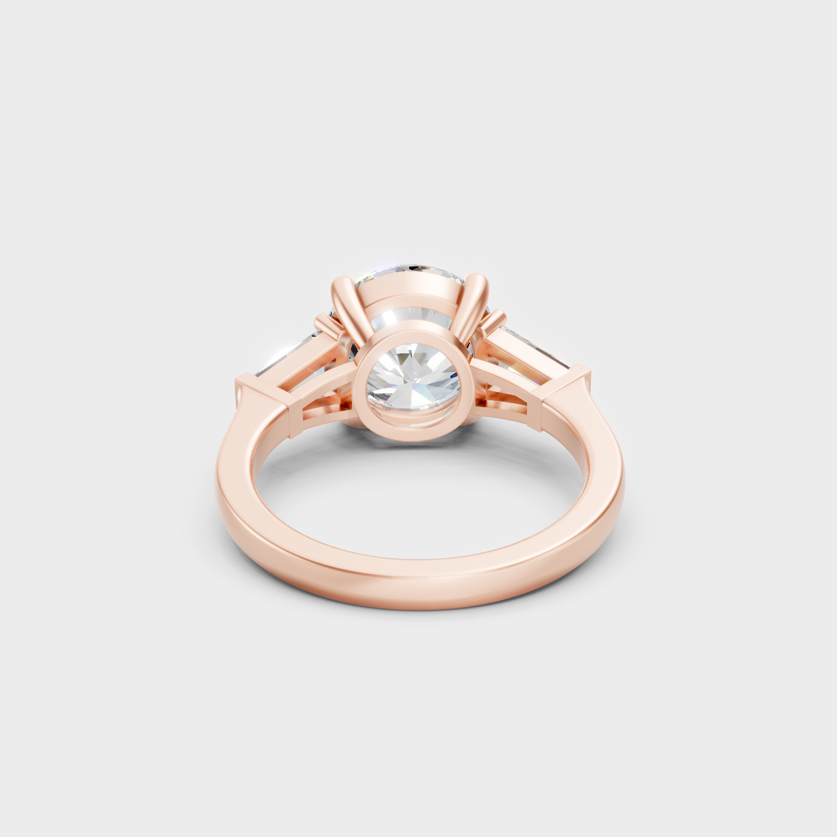 Customizable Rose Gold Three-Stone Lab Diamond Ring For An Ethical Bridal Choice
