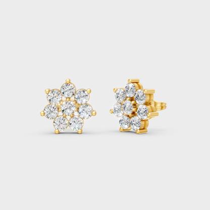 GLI IGI Certified 2.64 Ct TW Round-Cut Lab-Grown Diamond Stud Earrings In 18K Yellow Gold