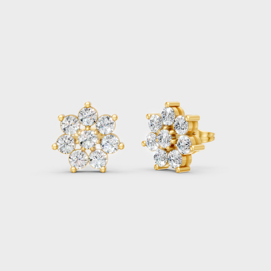 GLI IGI Certified 2.64 Ct TW Round-Cut Lab-Grown Diamond Stud Earrings In 18K Yellow Gold