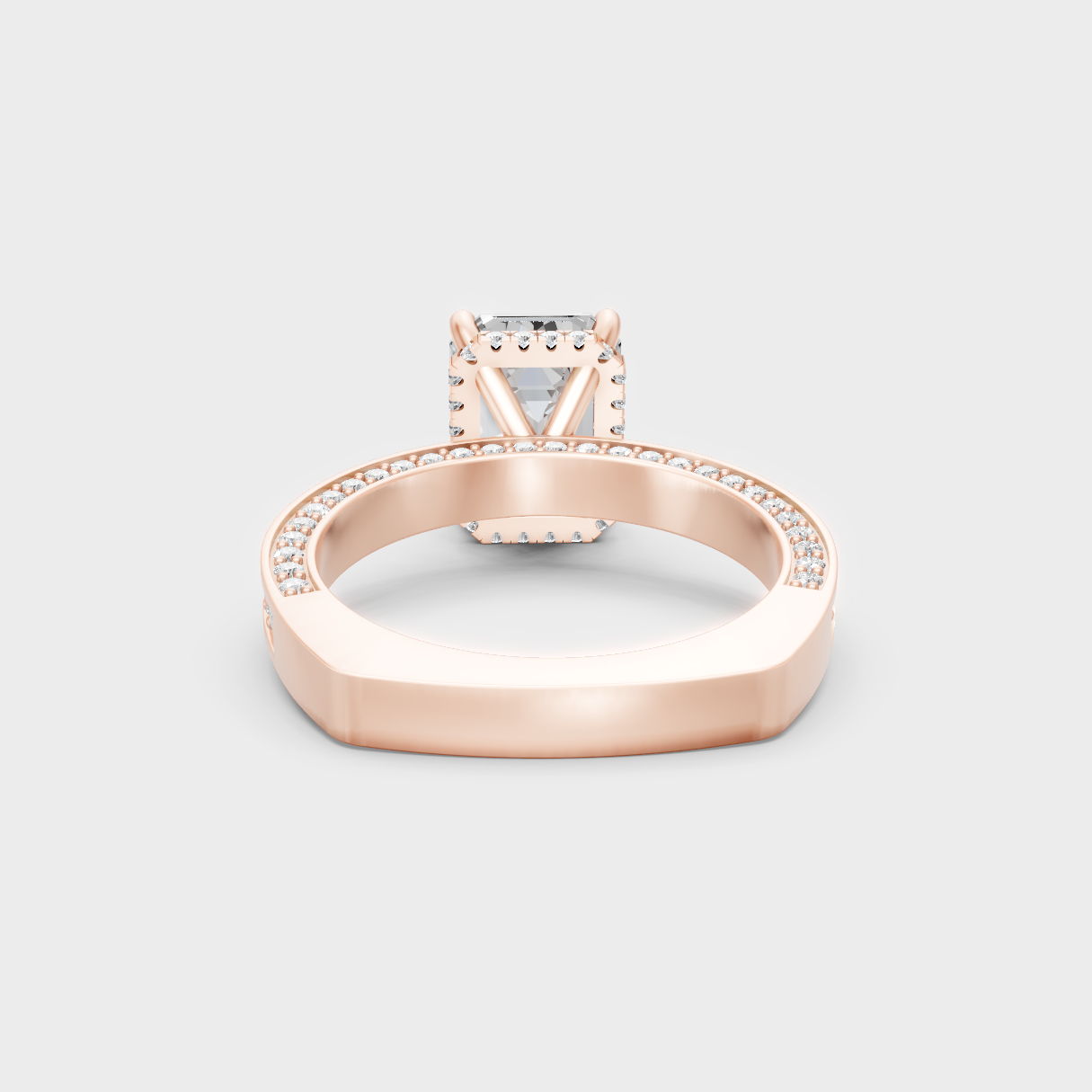 Luxury Rose Gold Engagement Ring With A Certified Emerald Lab-Grown Diamond