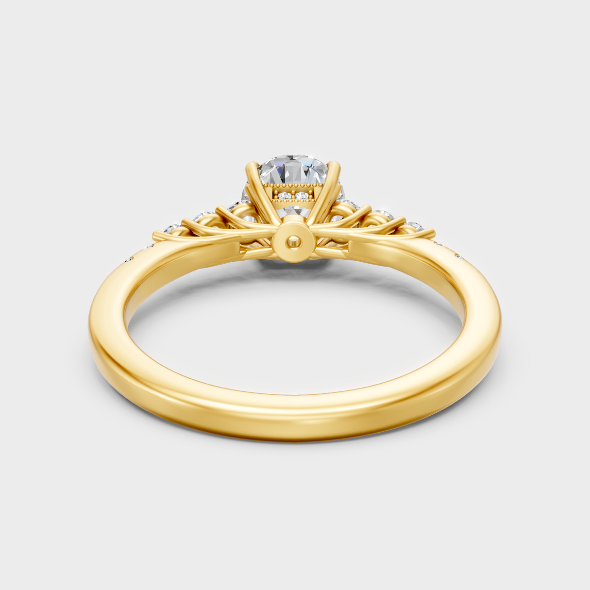 Premium Yellow Gold Jewelry Showcasing Round Lab Diamond Twist Design