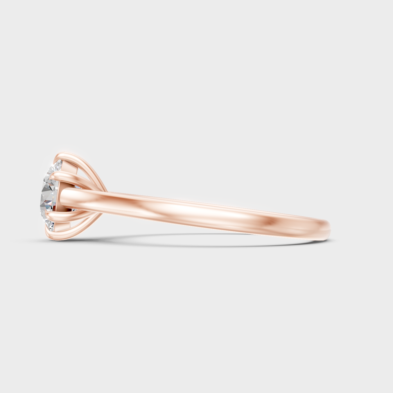 9K Rose Gold Round-Cut Lab-Grown Diamond Ring With Hallmark Quality