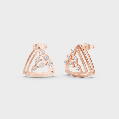 GLI Certified 0.36 Ct TW Round-Cut Lab-Grown Diamond Stud Earrings In 18K Yellow Gold