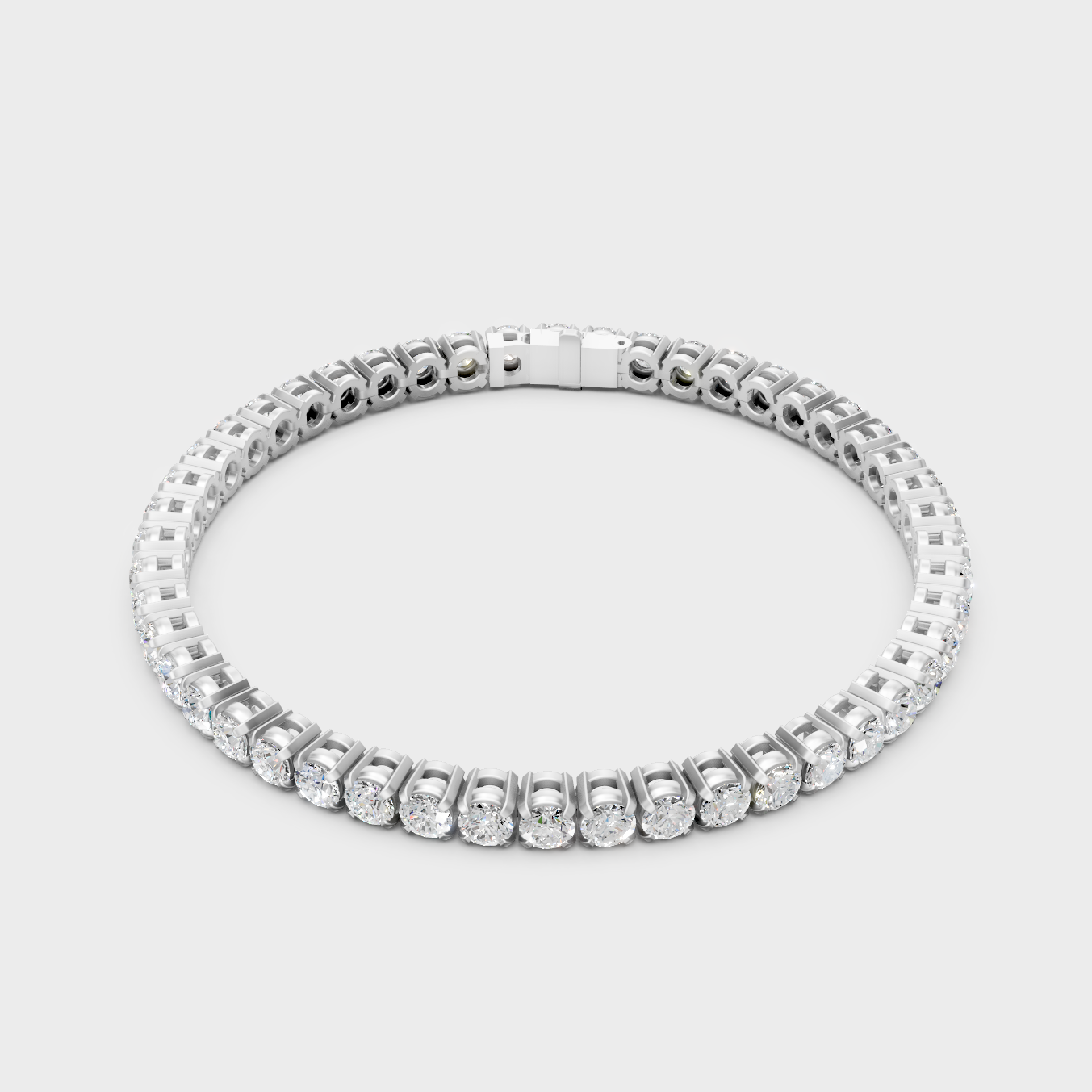7 Carat Round Cut Lab Grown Diamond Tennis Bracelet in