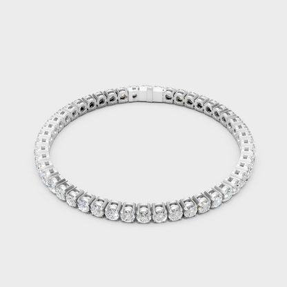 7 Carat Round Cut Lab Grown Diamond Tennis Bracelet in