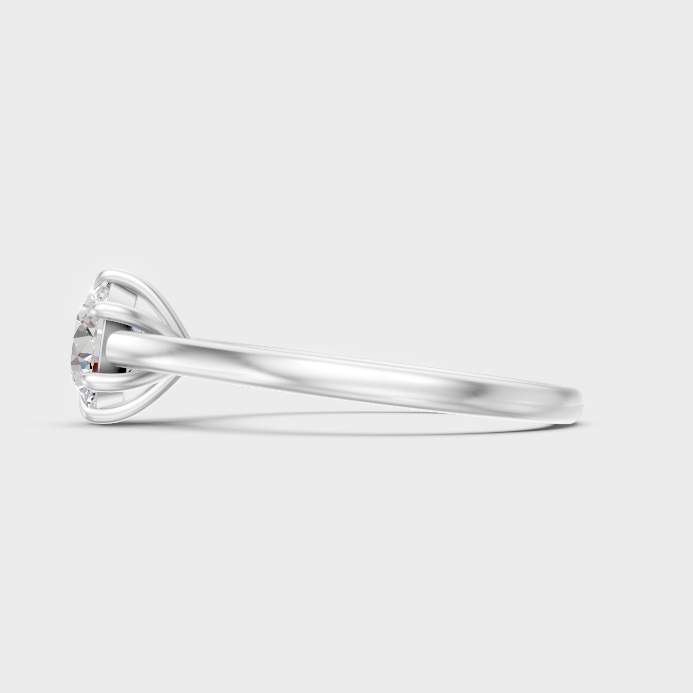 9K White Gold Round-Cut Lab-Grown Diamond Ring For Sophisticated Ethical Luxury