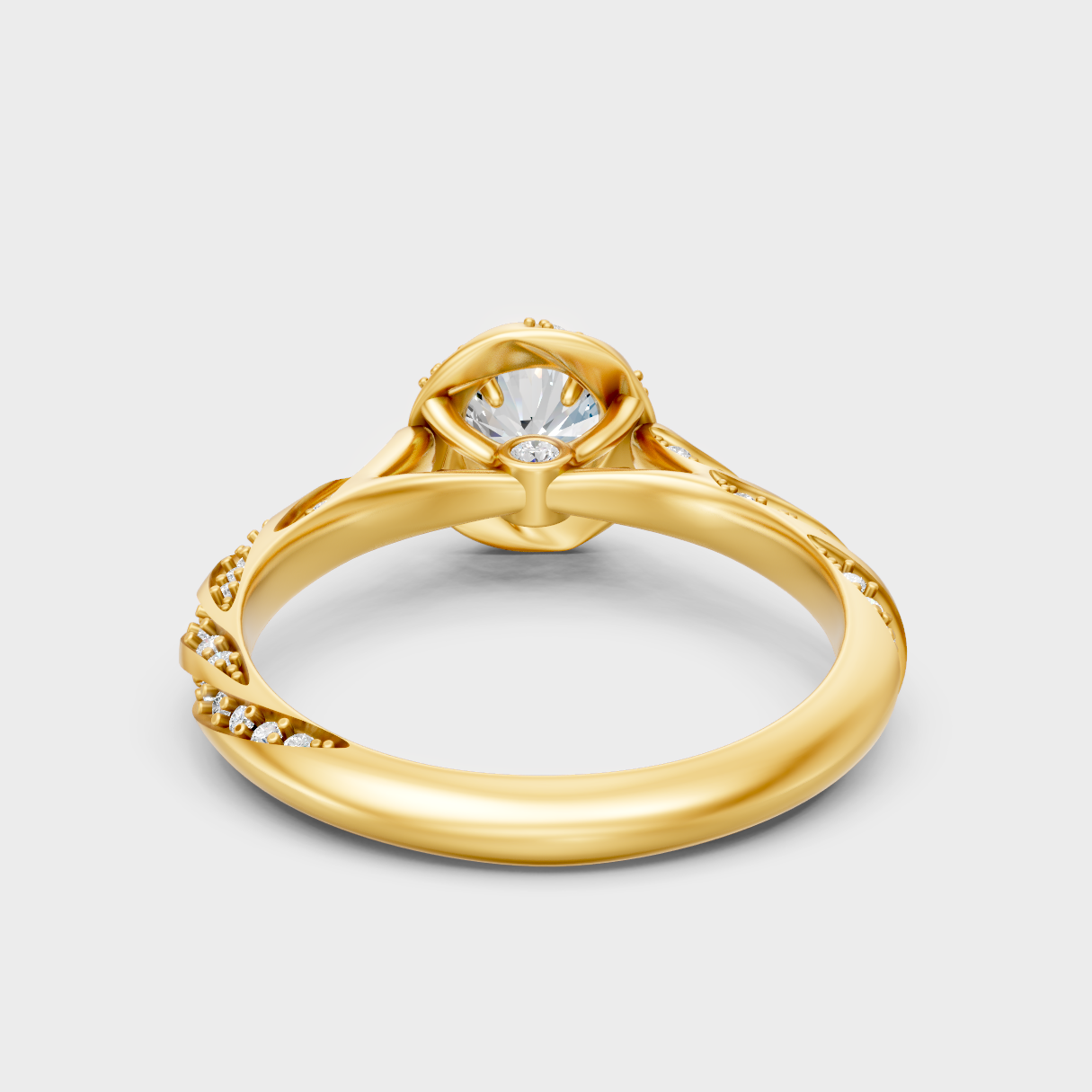 Premium Yellow Gold Jewelry Showcasing Round Lab Diamond Twist Design