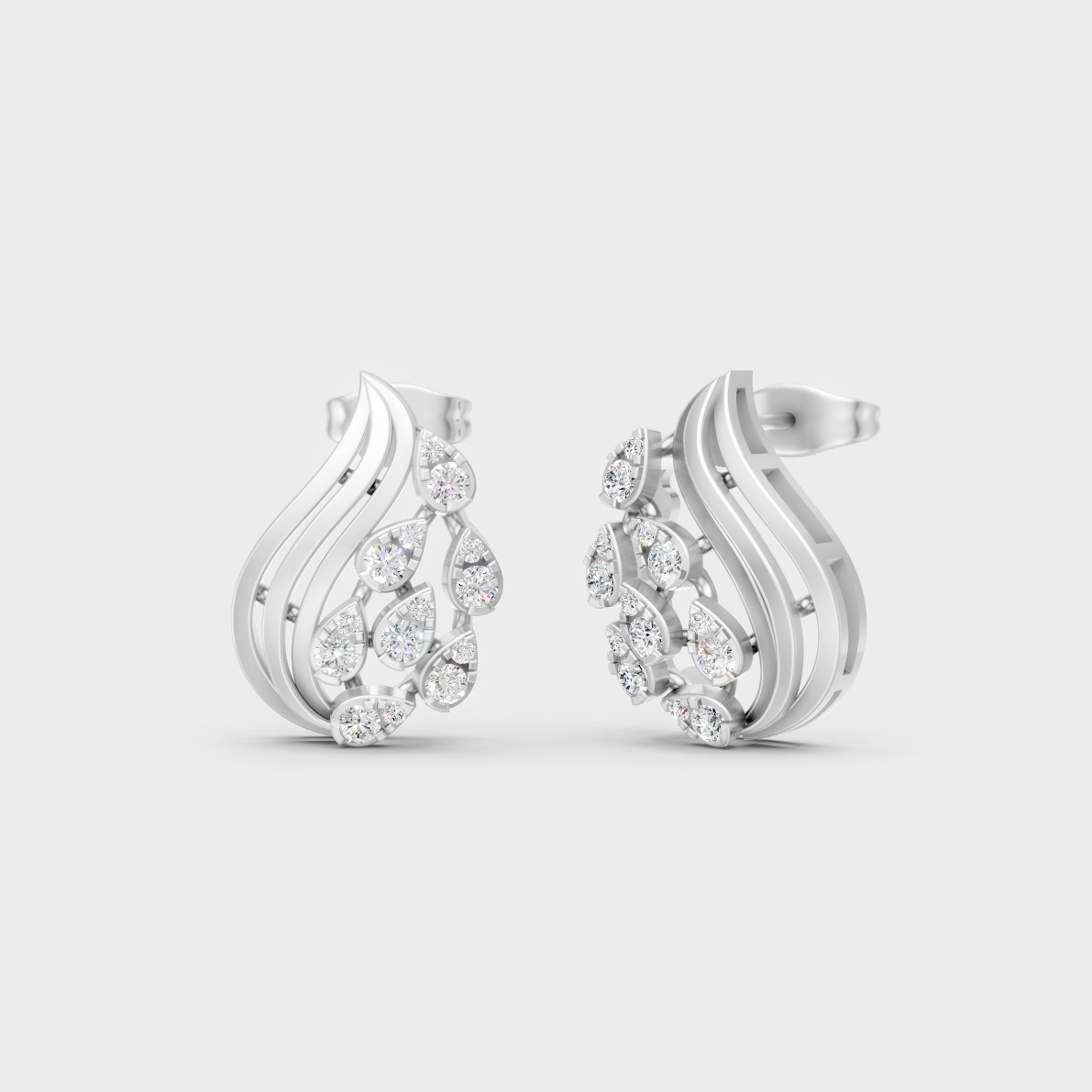 GLI Certified 0.50 Ct TW Round-Cut Lab-Grown Diamond Stud Earrings In 14K White Gold