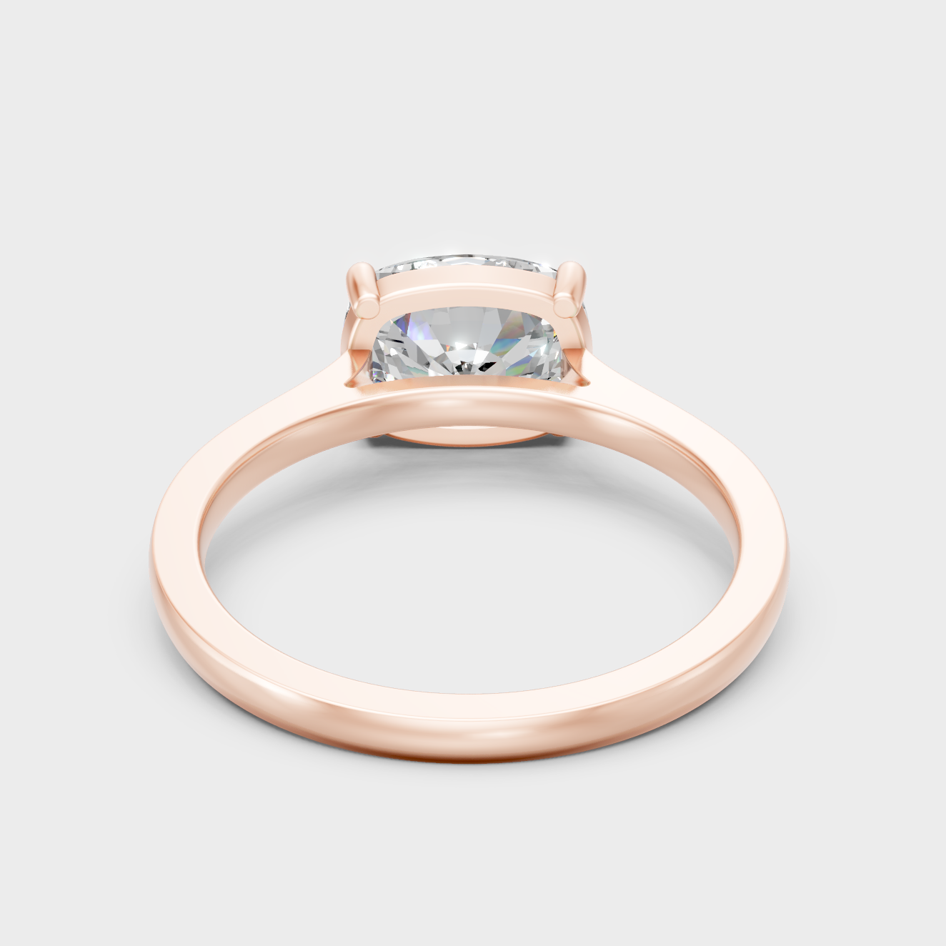 Luxury Rose Gold Solitaire Ring With A Certified IGI Cushion Diamond
