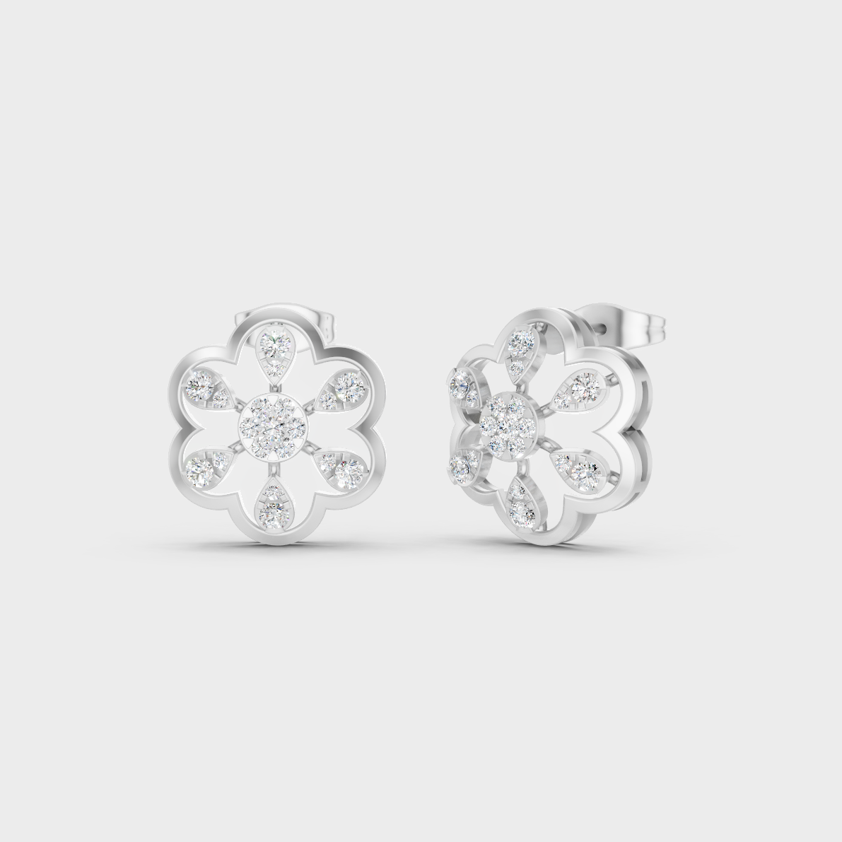 GLI Certified 0.60 Ct TW Round-Cut Lab-Grown Diamond Stud Earrings In 14K White Gold