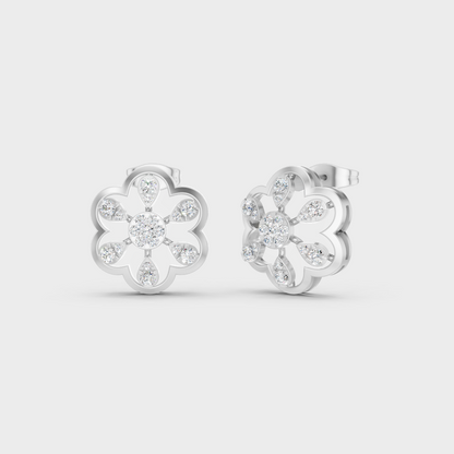 GLI Certified 0.60 Ct TW Round-Cut Lab-Grown Diamond Stud Earrings In 14K White Gold