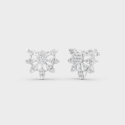 GLI Certified 1.28 Ct TW Round-Cut Lab-Grown Diamond Stud Earrings In 14K White Gold