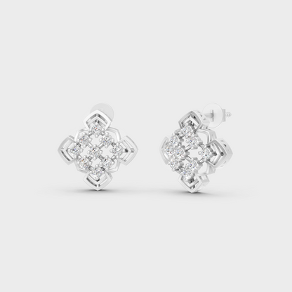 GLI Certified 0.64 Ct TW Round-Cut Lab-Grown Diamond Stud Earrings In 14K White Gold