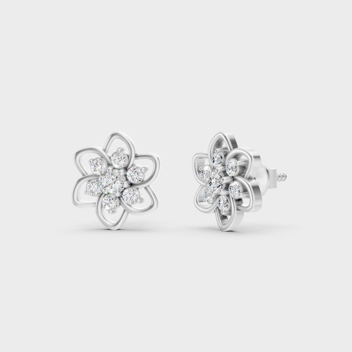 GLI Certified 0.18 Ct TW Round-Cut Lab-Grown Diamond Stud Earrings In 14K White Gold 