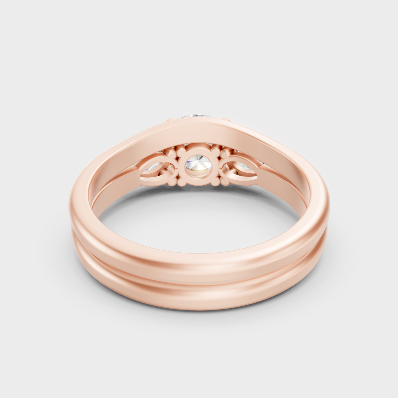 Customizable Rose Gold Round Lab Diamond Bridal Set For An Ethical Bridal Choice
