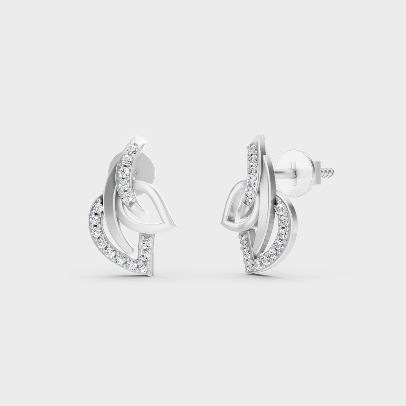 GLI Certified 0.12 Ct TW Round-Cut Lab-Grown Diamond Stud Earrings In 14K White Gold