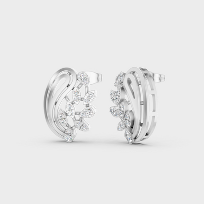 GLI Certified 0.46 Ct TW Round-Cut Lab-Grown Diamond Stud Earrings In 14K White Gold