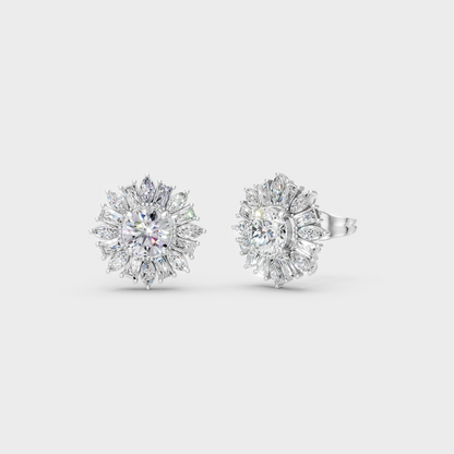 GLI Certified 2 Ct TW Multi-Shape Lab-Grown Diamond Stud Earrings In 14K White Gold