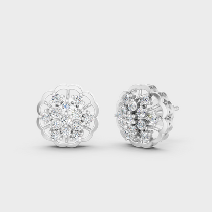 Blush White Gold Round Lab Diamond Studs For Sophisticated Sustainable Luxury