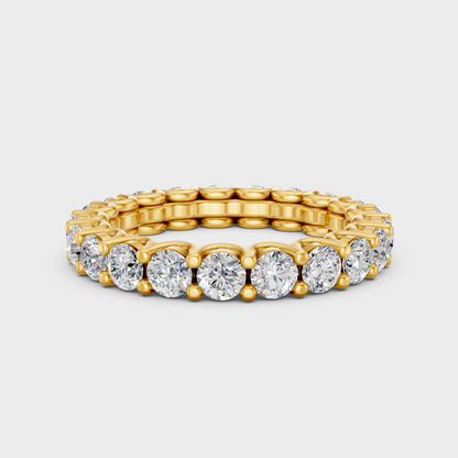 Luxury Round Diamond Eternity Band In Yellow Gold Elegant Jewelry