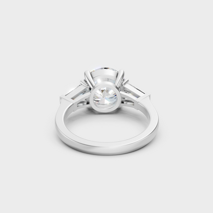 Luxury 950 Platinum Engagement Ring With A Certified Round Lab Diamond