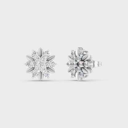 GLI Certified 0.90 Ct TW Round-Cut Lab-Grown Diamond Stud Earrings In 14K White Gold
