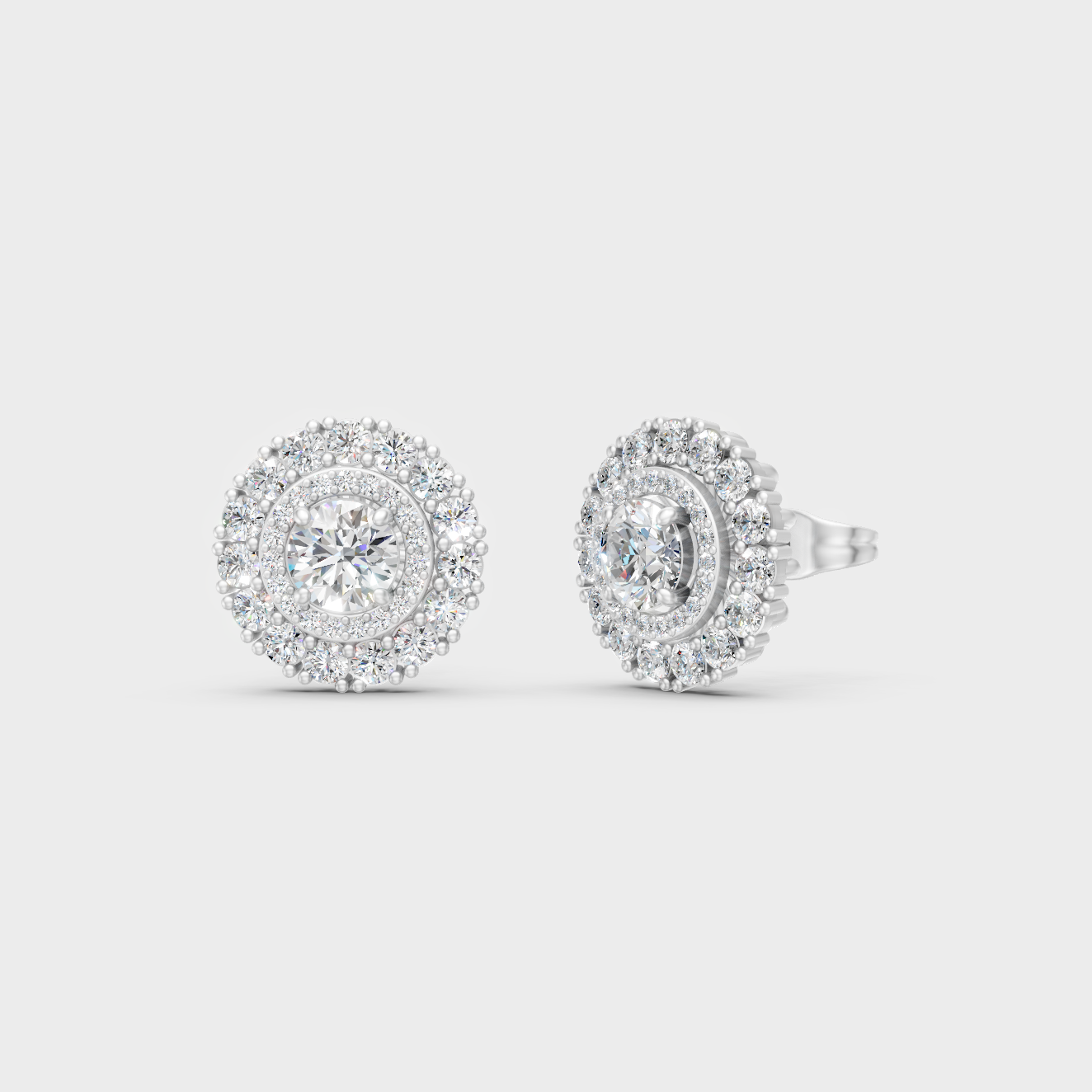 GLI Certified 2.24 Ct TW Round-Cut Lab-Grown Diamond Stud Earrings In 14K White Gold