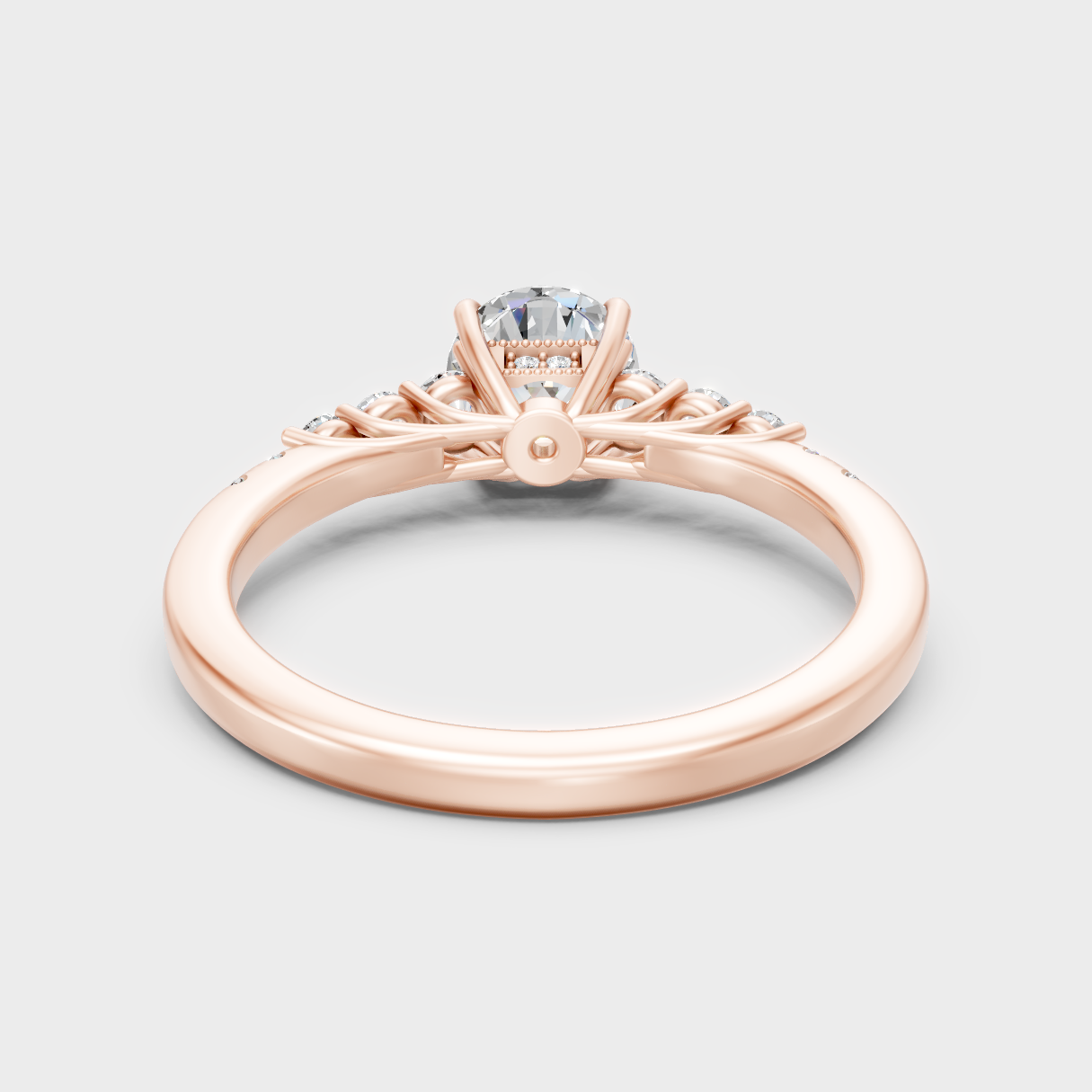 Customizable Rose Gold Round Lab Diamond Twist Halo Ring For An Ethical Bridal Choice