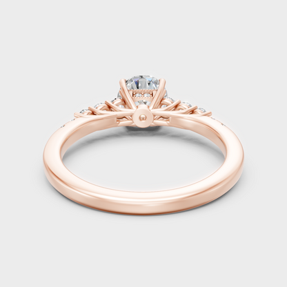 Customizable Rose Gold Round Lab Diamond Twist Halo Ring For An Ethical Bridal Choice