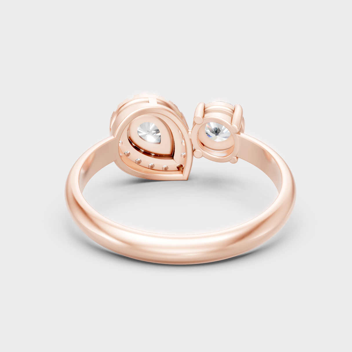 Customizable Rose Gold Pear Lab Diamond Halo Ring For An Ethical Bridal Choice Halo Ring