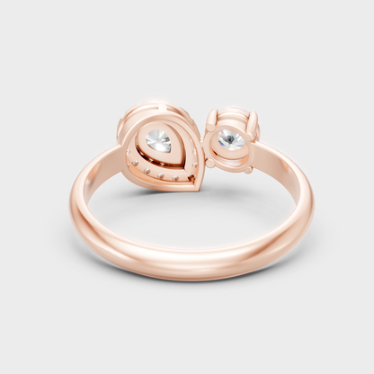 Customizable Rose Gold Pear Lab Diamond Halo Ring For An Ethical Bridal Choice Halo Ring