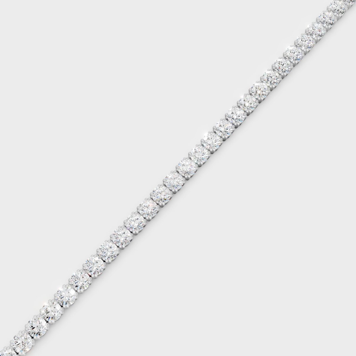 Luxury Round Diamond Bracelet White Gold Jewelry