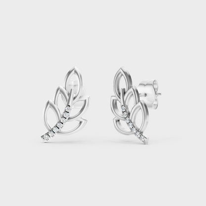 GLI Certified 0.08 Ct TW Round-Cut Lab-Grown Diamond Stud Earrings In 14K White Gold 