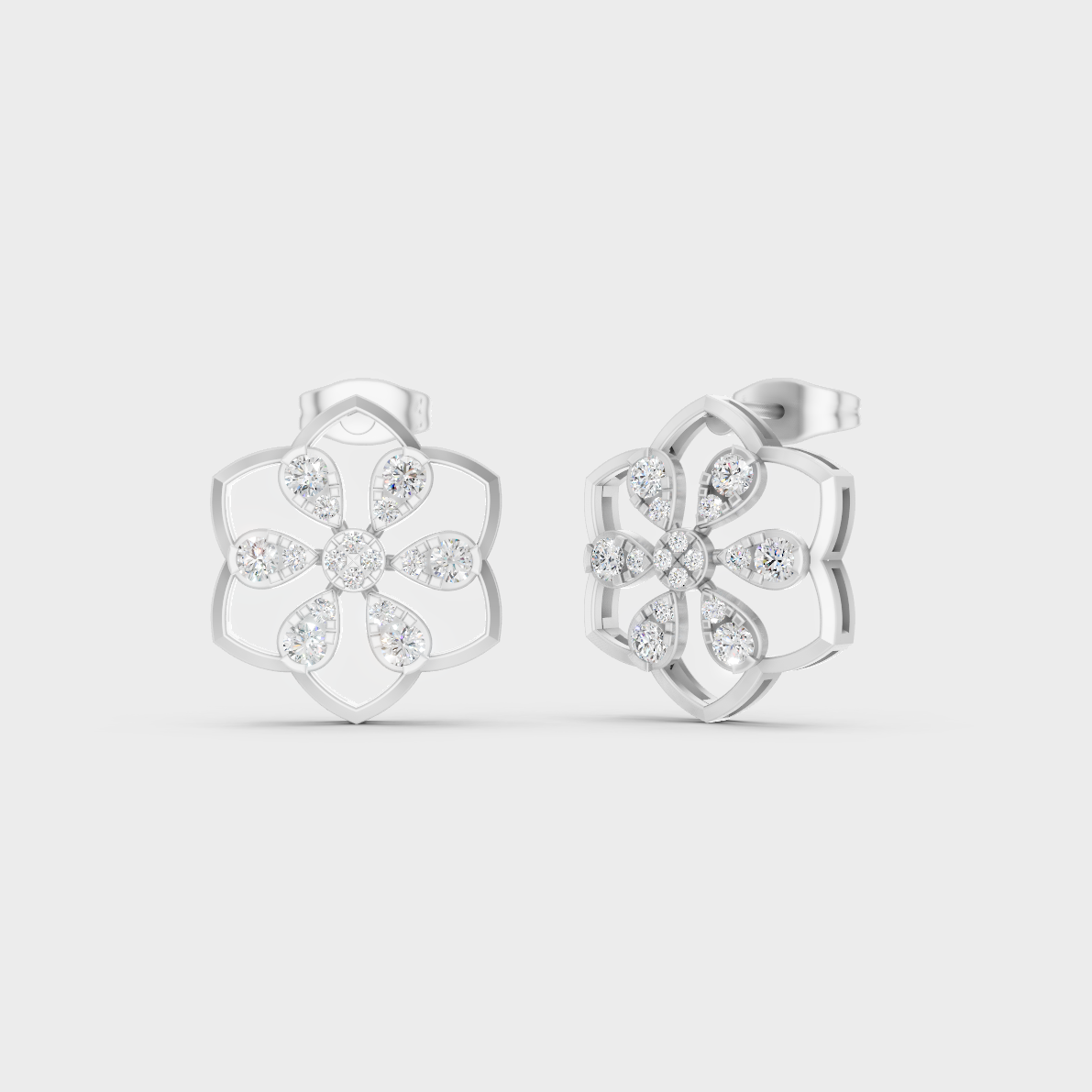 GLI Certified 0.70 Ct TW Round-Cut Lab-Grown Diamond Stud Earrings In 14K White Gold